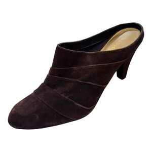 Liz Claiborne Brown Suede Mules Size 9